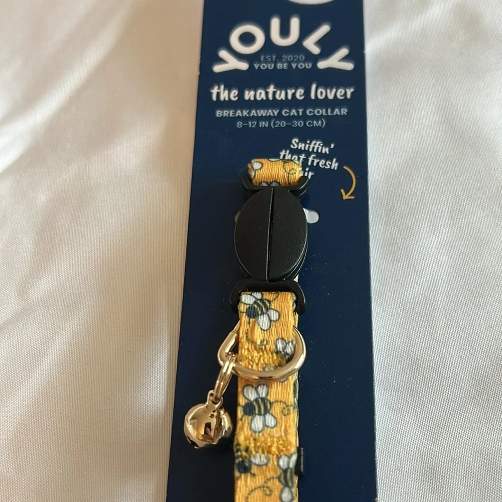 Youly the nature lover Yellow Bee Breakaway Cat Collar (S/M)